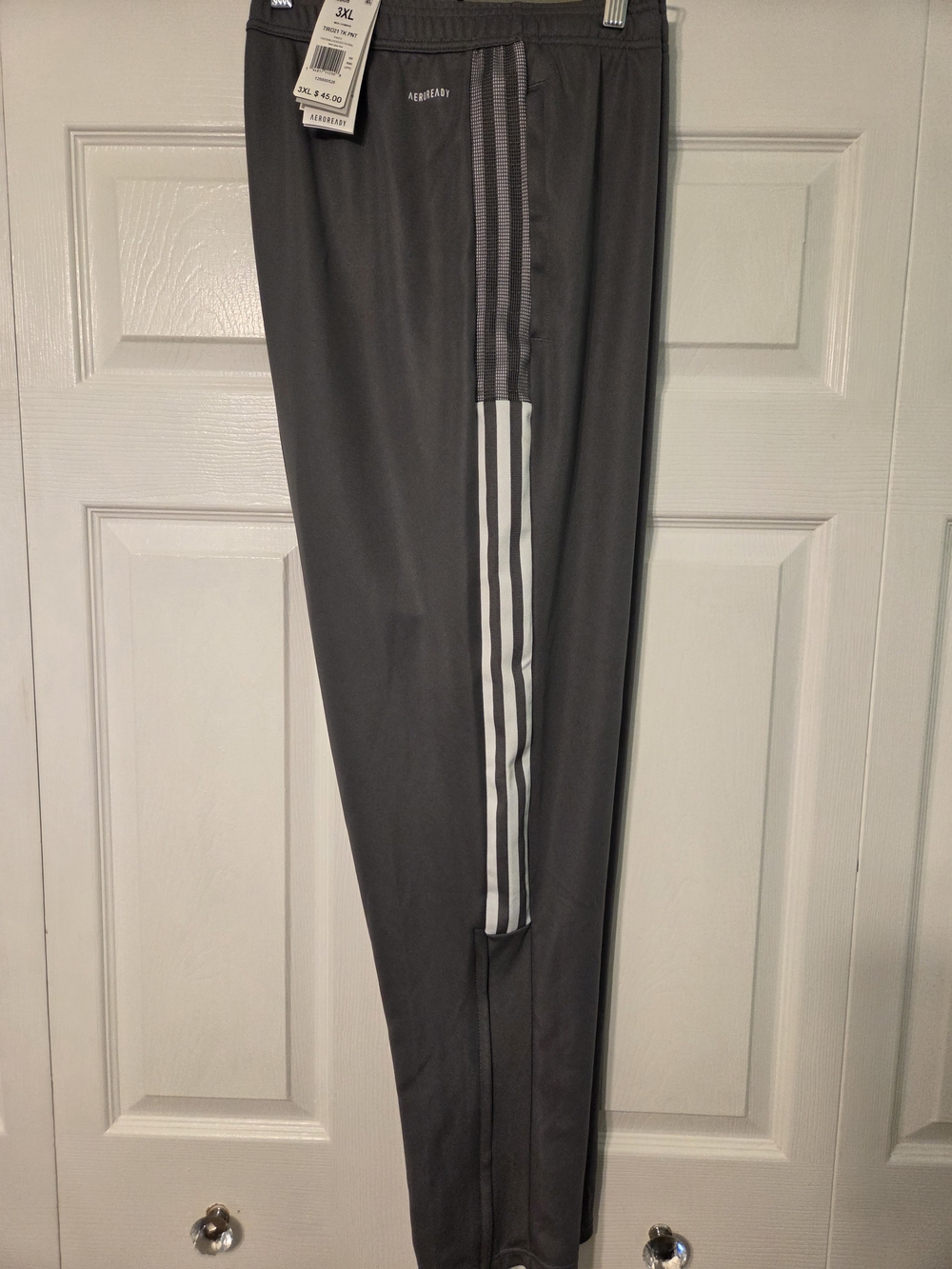 Men's Gray Athletic Track 3X Pants with 2X Jacket Reflective Stripe
